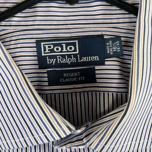 Polo Ralph Lauren regent blue silver‎ tag Men shirt size (16 1/2-32) classic fit